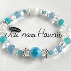 Lino blue Hawaii 空と海 』ハワイアンパワーストーンブレスレット