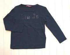 リュウジョージュニア RIU-JO junior 子供服 女の子 女児 長袖 Ｔシャツ ティーシャツ トップス カットソー 黒 ブラック 春 秋 8歳 約 120cm 130cm ★3 キッズ 【中古】 ユーズド ガールズ アウトレット 古着