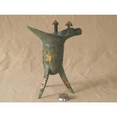 中国 青銅器 爵 R57-3 工芸品