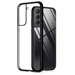 【新着商品】ストラップホール付き メッキ加工 薄型 TPU ソフト 超軽量 スマホケース 保護カバー 透明 耐衝撃 カバー SCG09 SC-51B GalaxyS21 クリア (紫砂ブラック) ケース 5G S21 Galaxy