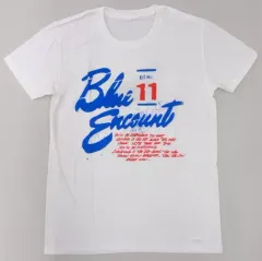 【中古】衣類 BLUE ENCOUNT ロゴTシャツ ホワイト×ブルー Mサイズ