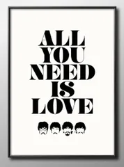 14452ビートルズ ALL YOU NEED IS LOVE Beatles A3 サイズ ポスター アート おしゃれ 絵画 インテリア 北欧 イラスト マット紙 艶消し アートパネル 額 フレーム デザイン 壁掛け ギフト 新築祝い ディスプレイ