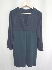 ◇ ◎ URBAN RESEARCH ROSSO 長袖 ひざ丈 ワンピース サイズFree ネイビー グリーン レディース E  【1408220004867】