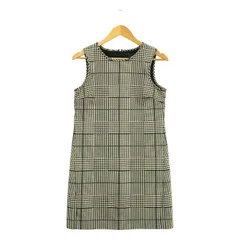 theory / セオリー | 格子柄 ノースリーブ ワンピース | 0 | ブラック/ホワイト | レディース