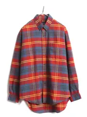 【お得なクーポン配布中!】 90s OLD GAP チェック 長袖 ボタンダウン シャツ メンズ L 90年代 オールド 紺タグ 旧タグ ギャップ コットン ポケット付き マルチカラー