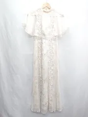 ◇ ⊂◎●未使用● MERCURYDUO シアー素材 レース 半袖 ロング ワンピース サイズM ベージュ系 レディース E  【1502180031731】