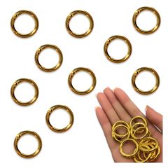 カラビナ 丸 ゴールド 25ｍｍ 10個 サークル リング 金具 キーリング キーホルダー ナスカン  リングショルダー アクセサリー ハンドメイド パーツ BD4183