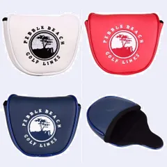 2ボールに対応 マレット用 オデッセイ マグネットタイプ ヘッドカバー 紺 白 パターカバー 赤