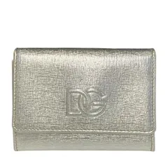 DOLCE＆GABBANA ドルチェ&ガッバーナ D&G ドルガバ カードケース パスケース 名刺入れ コンパクト ロゴ レザー シルバー