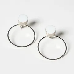 【ピアス】白磁シルバー | 有田焼 | 6.kiln