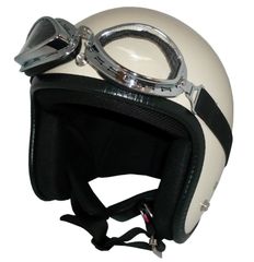 新品！ ZK-300 スモールジェット 内装着脱式で外して洗える【アイボリー】装飾用ビンテージゴーグル付きSG公認 公道走行可 全排気量対応 社外シールド装着可能！フリーサイズ(57～60㎝)