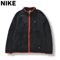 【ビッグサイズ】 古着 ナイキ NIKE フルジップアップ ボアフリース ジャケット ブルゾン 刺繍ロゴ XXL ネイビー メンズ