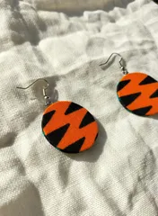 アフリカ布 ピアス カミナリピアス