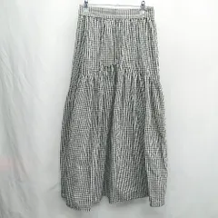 ◇ Θ apres jour アプレジュール ギンガムチェック ロング フレア スカート サイズLL ブラック系 レディース E  【1502060013246】