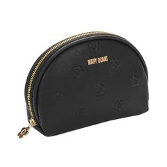 MARY QUANT(マリークヮント) シンプルエンボスデイジーラウンドポーチ H10×W15×D5cm ブラック 1