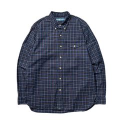 Lサイズ 90s〜 古着 Ralph Lauren ラルフローレン ネルシャツ ライトネルシャツ 長袖シャツ チェック ボタンダウン 緑 紺 グリーン ネイビー