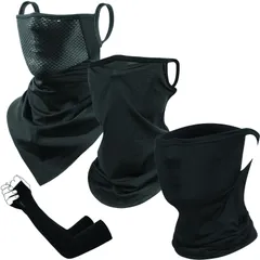 新品 [NVSVI] 3枚入フェイスカバーフェイスカバー夏用 フェイスマスク バイクマスク フェイスマスク ネックウォーマー フェイスカバー uvカット 日焼け防止 防風 防塵 冷感 通気 覆面 吸汗速乾 自転車 メンズ レディース フリーサイズ 付冷感アーム