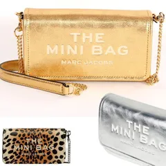 【お値下げ!】 マークジェイコブス MARC JACOBS メタリック レザー チェーン ショルダーバッグ 2F4SMN006S02 710 ゴールド シルバー レオパード エンボスロゴ クロスボディ クラッチバッグ レディース メンズ ユニセックス【新品】