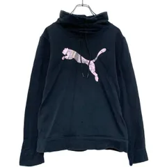 PUMA プリント スウェット トレーナー プーマ M ブラック プルオーバー 古着卸 アメリカ仕入 a607-6864