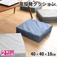 フロアクッション クッション スツール 高反発 約40×40×10cm ロータイプ 2個セット 洗える 座布団 外せるカバー オットマン 子ども用 チェア リーネ 母の日 新生活