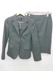 ◇ I.M.G.N 膝丈 シングル スカート スーツ セットアップ 上下 サイズ9 ブラック レディース P  【1407260021759】