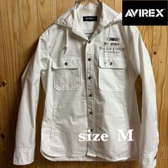 【古着】AVIREX(アヴィレックス)ミリタリージャケット M 白 ステンシル 刺繍 パーカー