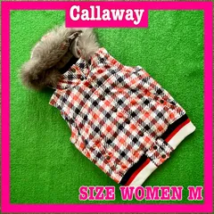 Callaway キャロウェイ フルジップ ロゴ刺繍 中綿入り 取外し可能ファー付き パーカー ベスト M