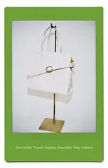 Crocodile Touch Square ShoulderBag whiteのサムネイル