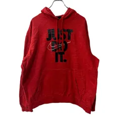 NIKE ロゴスウェット パーカー XL レッド ナイキ フーディー プルオーバー プリント カットソー トップス 冬物 a709-6544