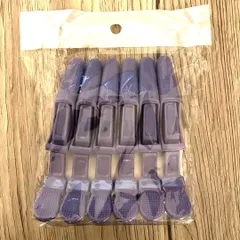 6本セット ヘアクリップ ワニクリップ ダッカール 美容師 理容師 紫 パープル 強力 髪留め 11.5cm ギザギザ ホールド ブロッキング 散髪 セルフカット サロン 業務用 跡がつかない 美容学生 ヘアセット ヘアメイク 11g 軽量 プラスチック