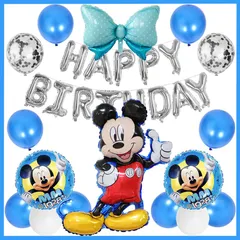 ミッキー 風船 パーティー バルーン 誕生日 お祝い ピンク×HBシルバー