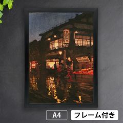 吉田博「東京拾二題 神楽坂通 雨後の夜」（1929年） 東京 日本画