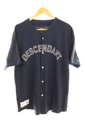 ディセンダント DESCENDANT BEARS SS ロゴ プリント 半袖ベースボールシャツ ネイビー 3 半袖シャツ ネイビー 103MT-2360