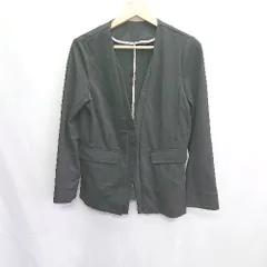 ◇ ⊇ FELISSIMO ノーカラー 長袖 ジャケット サイズM ブラック レディース E  【1409240049760】のサムネイル