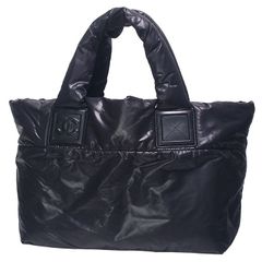 シャネル CHANEL コココクーン PM トートバッグ A47108 ブラック ナイロン レザー