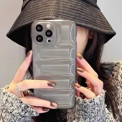 iPhoneケース 14pro,13pro対応 クリアエアクッション  グレー 透明バンパー 耐衝撃 おしゃれ 韓国風_23052