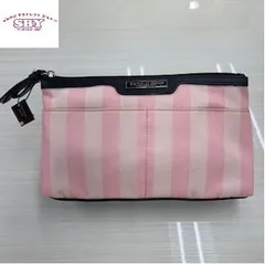 【未使用】VICTORIA'S SECRET   ナイロンポーチ   ピンク   ストライプ