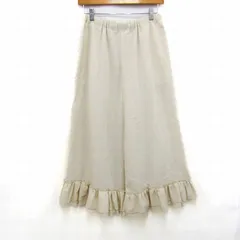 サマンサモスモス ワイドパンツ 裾フリル ボトムス レディース Fサイズ ベージュ系 SM2 【中古】