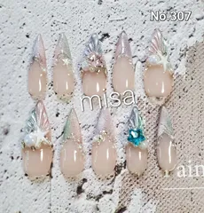 オーダー　マグネットネイル　オンブレフレンチ　ニュアンスネイル　ミラー　マグネット　ビジュー　ネイルチップ　ジェルネイル　サイズ変更無料