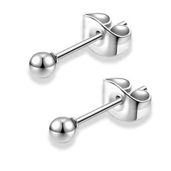 swars ピアス 丸玉ピアス ボールピアス メンズ レディース 男女兼用 シンプル 丸玉 ボール 両耳用 2個 ペア (silver 3mm)