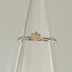 【オパール】フリーサイズリング【ロジウムカラー】
