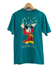 US US古着 DISNEY ディズニー Mickey ミッキー FANTASIA ファンタジア 緑 FLORIDA キャラT Tシャツ グリーン Mサイズ 101MT-4847