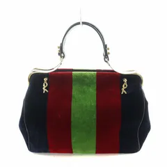 ロベルタ　ディ　カメリーノ　がま口　ハンド　バゴンギ　ベロア　黒　赤 中古・古着通販】Roberta di camerino (ロベルタ ディ