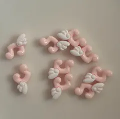 ネイルパーツ 天使の羽 音符 ピンク 白 ホワイト  2つセット