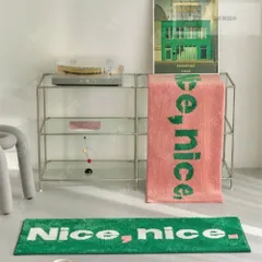 【新品・未使用】ベッドサイドマット ロゴ スクエアラグマット 50cm×160cm