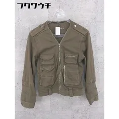 ◇ EDITION エディション TOMORROWLAND ノーカラー 長袖 ジップアップ ジャケット サイズ38 カーキ レディース 【中古】 【1002801939212】