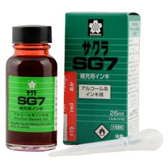 （まとめ買い）サクラクレパス マーカーSG7補充用インキ スポイド付き 25ml 赤 HGK#19 【10個セット】