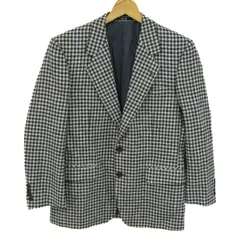 ダックス テーラードジャケット アウター ウール チェック柄 メンズ 90A4サイズ 黒×オフホワイト DAKS 【中古】