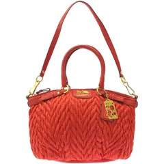 COACH コーチ マディソンシェブロンキルティングバッグ  レッド