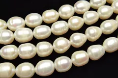淡水真珠パール ライス ホワイト 11～12mm １連（約35cm） パワーストーン 天然石 _R1922-11
